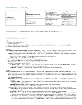 EDITED PEDIGREE for AQRAB (IRE)