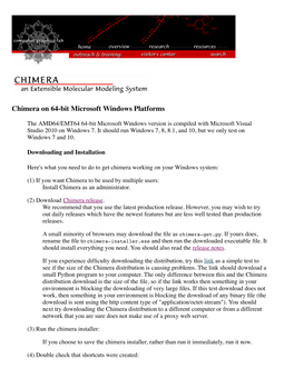 Chimera on 64-Bit Microsoft Windows Platforms