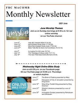 2021 June Newsletter