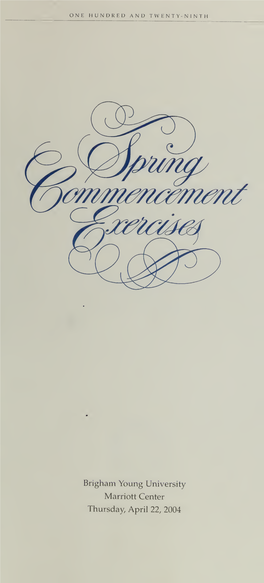 Commencement Exercise Programs, 2004