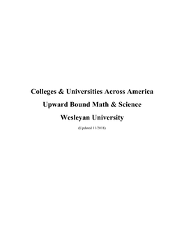 College and Universities Across The