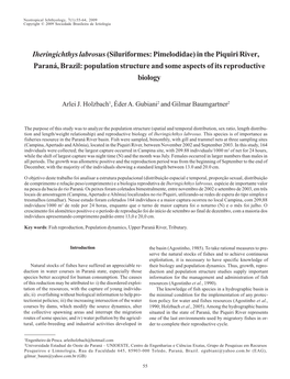 In the Piquiri River, Paraná, Brazil: Population Structure and Some Aspects of Its Reproductive Biology