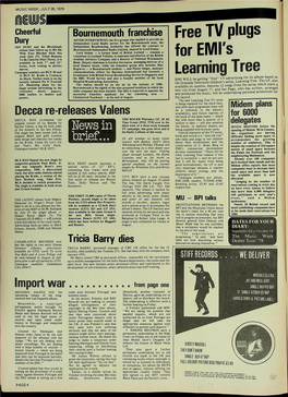 MUSIC WEEK, JULY 28, 1979 Cheerful Dury IAN DURY and The