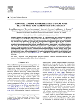 Automatic Adaptive Parameterization in Local Phase Feature-Based Bone Segmentation in Ultrasound