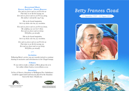 Betty Frances Cload That Shines in Me Like the Morning Sun