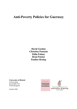 Anti-Poverty Policies for Guernsey