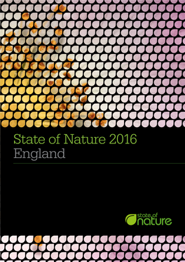 State of Nature 2016: England Report Represents a Step Forward in Our Ability to Report on 97% of the Lowland Meadows in England and Wales Were England’S Biodiversity