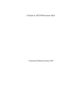 AFS Publications Style Guide