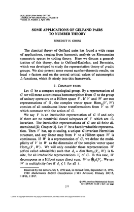 SOME APPLICATIONS of GELFAND PAIRS to NUMBER THEORY The