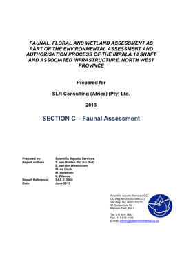 Faunal, Floral and Wetland Assessment As