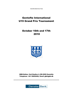 Gentofte International U19 Grand Prix Tournament