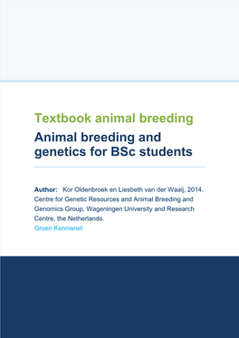 Textbook Animal Breeding Animal Breeding and Genetics for Bsc Students