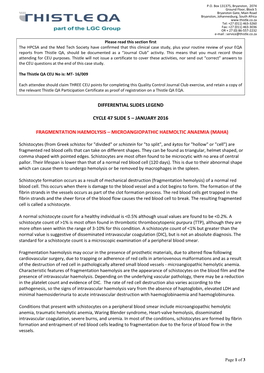 Fragmentation Haemolysis – Microangiopathic Haemoltic Anaemia (Maha)