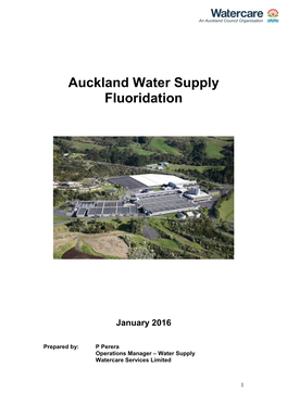 Auckland Water Supply Fluoridation