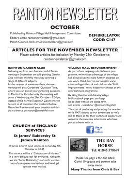 Rainton Newsletter Rainton Newsletter