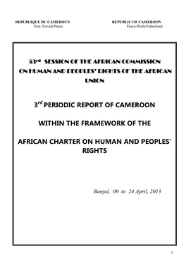 3Rd PERIODIC REPORT of CAMEROON