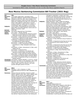 New Mexico Sentencing Commission Bill Tracker (2021 Reg)