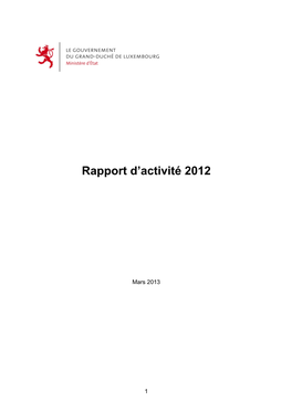 Rapport D'activités2012