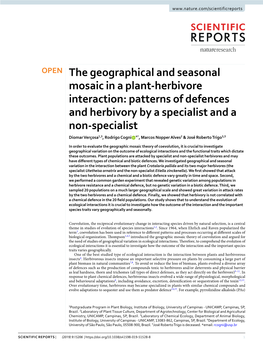 The Geographical and Seasonal Mosaic in a Plant-Herbivore