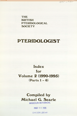 Pteridologist /The British Pteridological Society