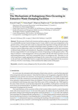 The Mechanisms of Endogenous Fires Occurring in Extractive Waste Dumping Facilities