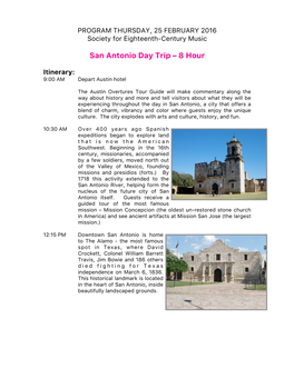 DMS279 Program Itinerary San Antonio[1]