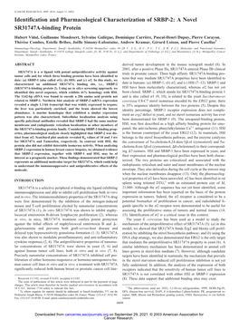 A Novel SR31747A-Binding Protein