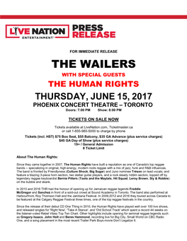 The Wailers with Special Guests the Human Rights