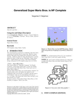 Generalized Super Mario Bros. Is NP-Complete