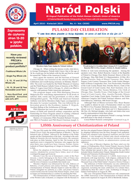 Naród Polski Bi-Lingual Publication of the Polish Roman Catholic Union of America a Fraternal Benefit Society Safeguarding Your Future with Life Insurance & Annuities