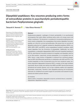 Dipeptidyl‐Peptidases: Key Enzymes Producing Entry Forms Of