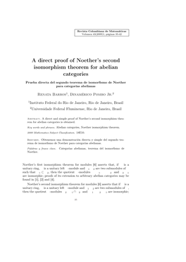 A Direct Proof of Noether's Second Isomorphism Theorem for Abelian