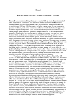 Abstract This Study Assesses Microhabitat Preferences of Selected