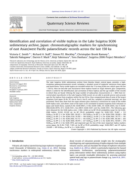 Identification and Correlation of Visible Tephras in the Lake Suigetsu SG06 Sedimentary Archive, Japan: Chronostratigraphic Mark