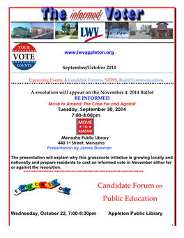 Candidate Forum on Public Education