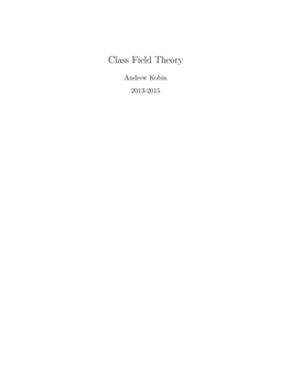 Class Field Theory