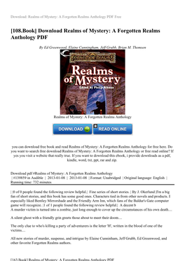 Download Realms of Mystery: a Forgotten Realms Anthology PDF