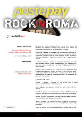 Postepay Rock in Roma