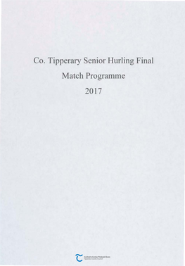 Co. Tipperary Senior Hurling Final Match Programme 2017 Staid Semple, »Urias Tile