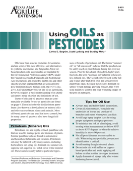 Oils Have Been Used As Pesticides for Centuries and Are Some of the Most