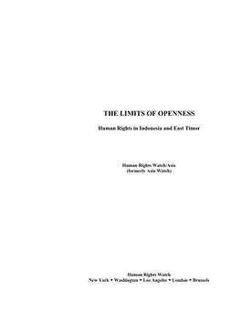 The Limits of Openness