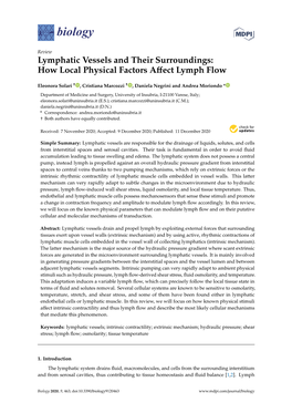 Lymphatic Vessels and Their Surroundings: How Local Physical Factors Affect Lymph Flow