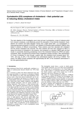 Cyclodextrin (CD) Complexes of Cholesterol – Their Potential Use in Reducing Dietary Cholesterol Intake