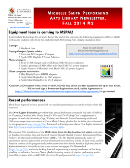 MSPAL Fall 2014 Newsletter #2