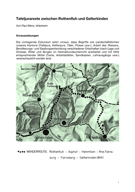 Tafeljurareste Zwischen Rothenfluh Und Gelterkinden