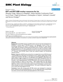 BMC Plant Biology Biomed Central