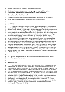 Running Head: Surveying Non-Native Species in an Active