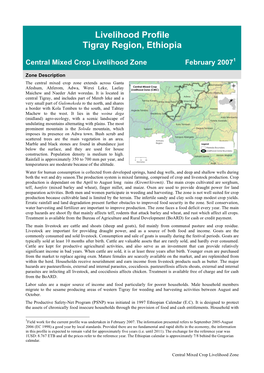 Central Mixed Crop Livelihood Zone Report