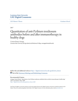 Quantitation of Anti-Pythium Insidiosum Antibodies Before And