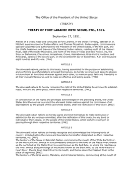 1851 Fort Laramie Treaty